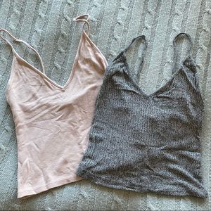 PINK AND GREY BRANDY MELVILLE TANK TOP